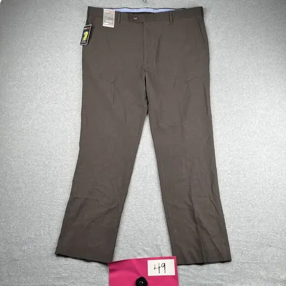 Roundtree & Yorke Travel Smart Pants Trousures Classic Fti Flat Front 42x32 New - Picture 1 of 14